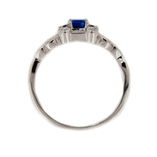 Load image into Gallery viewer, 14K White Gold Sapphire and Diamond Engagement Ring