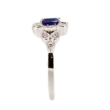 Load image into Gallery viewer, 14K White Gold Sapphire and Diamond Engagement Ring