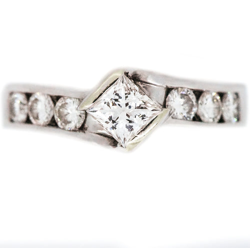 14K Tension Set Diamond Engagement Ring