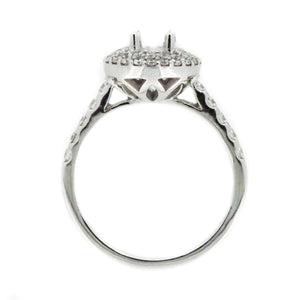 14K White Gold Double Halo Diamond Engagement Ring