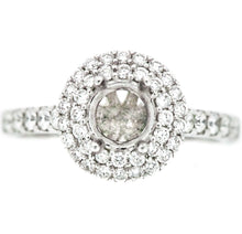 Load image into Gallery viewer, 14K White Gold Double Halo Diamond Engagement Ring