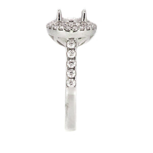 14K White Gold Double Halo Diamond Engagement Ring