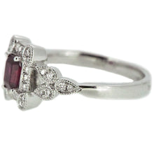 Load image into Gallery viewer, 14K White Gold Ruby and Diamond Engagement Ring