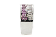 Load image into Gallery viewer, 14K White Gold Diamond and Pink Sapphire Ring