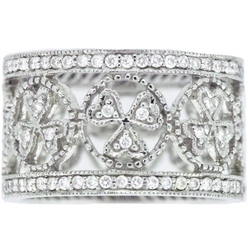14K White Gold Clover Engagement Ring*