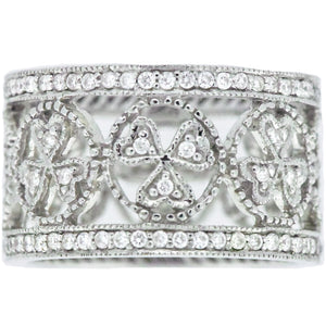 14K White Gold Clover Engagement Ring*