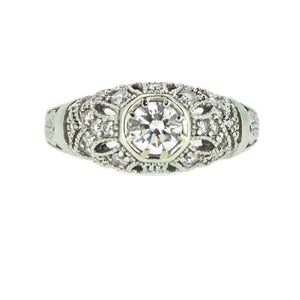 14K White Gold Diamond Engagement Ring