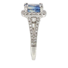 Load image into Gallery viewer, 14K White Gold Ceylon Sapphire Engagement Ring