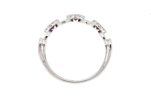14K White Gold Loop Colored Stone Ring