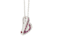 Load image into Gallery viewer, 14K White Gold Ruby and Diamond Necklace