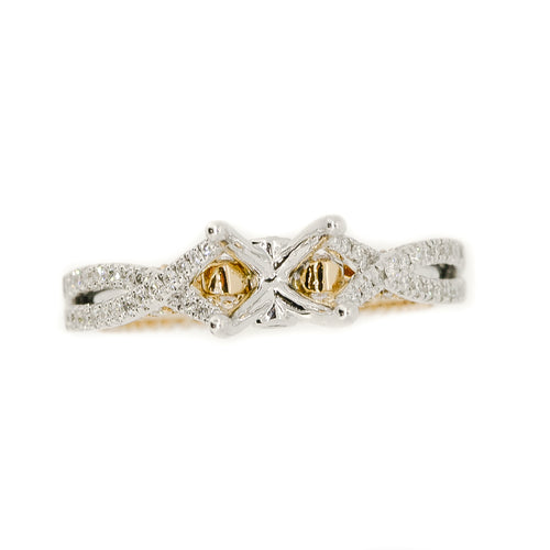 14K White and Rose Gold Diamond Engagement Ring