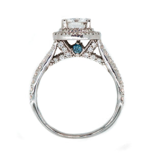 14K White Gold Double Halo Engagement Ring