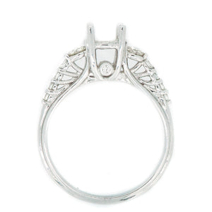 14K White Gold Single Row Engagement Ring