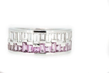 Load image into Gallery viewer, 14K White Gold Diamond and Pink Sapphire Ring