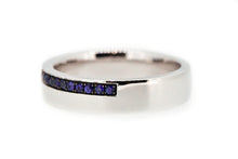 Load image into Gallery viewer, 14K White Gold Diamond and Sapphire Ring