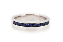Load image into Gallery viewer, 14K White Gold Diamond and Sapphire Ring