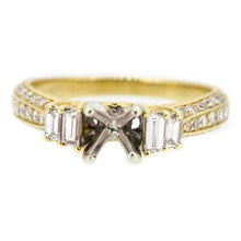 Load image into Gallery viewer, 14K Yellow Hand Engraved Diamond Engagement Ring
