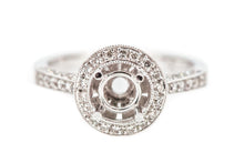 Load image into Gallery viewer, 18K White Gold Diamond Halo Engagement Ring