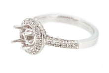 Load image into Gallery viewer, 18K White Gold Diamond Halo Engagement Ring