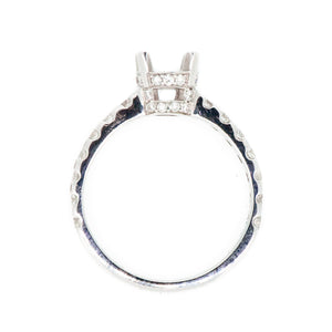 14K White Gold Single Row Diamond Engagement Ring