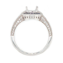 Load image into Gallery viewer, 14K White Gold Sapphire and Diamond Halo Engagement Ring
