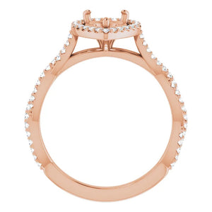 14K 8x6 mm Pear 1/4 CTW Diamond Semi-Set Engagement Ring