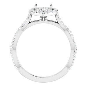 14K 8x6 mm Pear 1/4 CTW Diamond Semi-Set Engagement Ring
