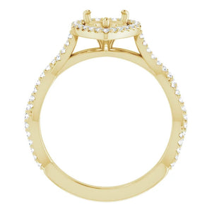 14K 8x6 mm Pear 1/4 CTW Diamond Semi-Set Engagement Ring