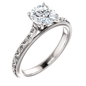14K Round Solitaire Engagement Ring Mounting