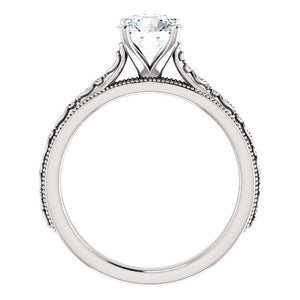 14K Round Solitaire Engagement Ring Mounting