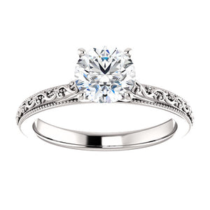 14K Round Solitaire Engagement Ring Mounting