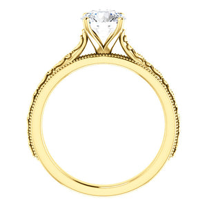 14K Round Solitaire Engagement Ring Mounting