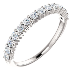 14K White Gold Diamond Band