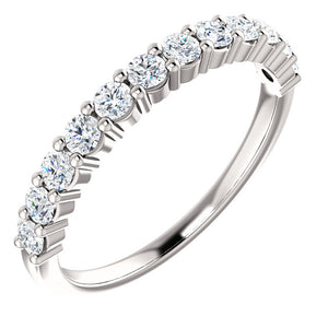 14K White Gold Diamond Band