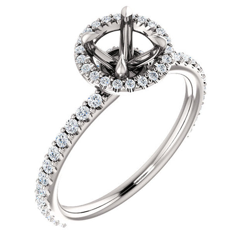 14K Halo Style Engagement Ring