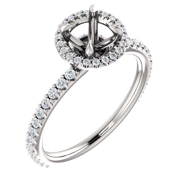 14K Halo Style Engagement Ring