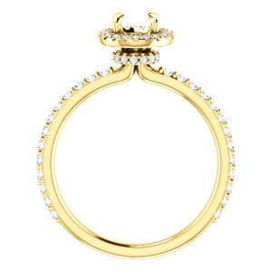 14K Halo Style Engagement Ring