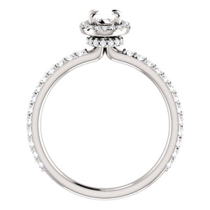 14K Halo Style Engagement Ring