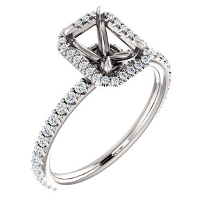 14K Halo Style Engagement Ring