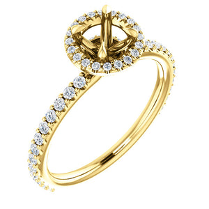 14K Halo Style Engagement Ring