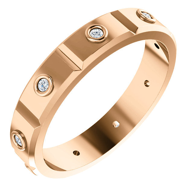 14K Mens Round Diamond Ring