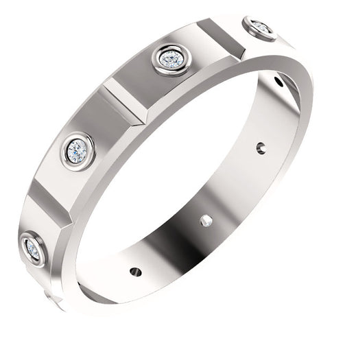 14K Mens Round Diamond Ring