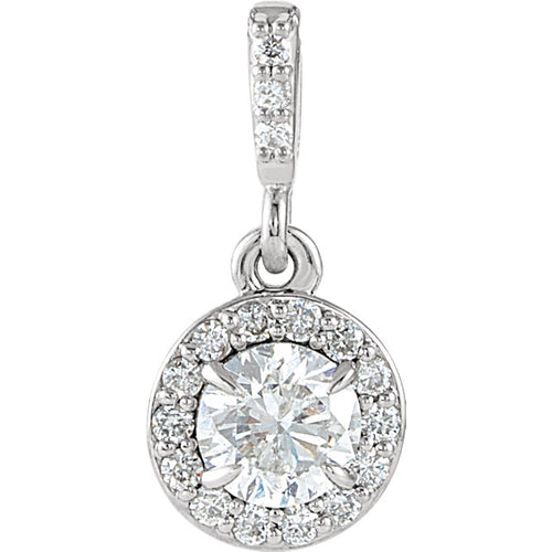 14K Gold Diamond Halo Pendant