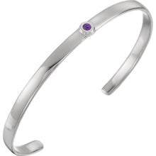 Load image into Gallery viewer, 14K  6&quot; Cuff Bracelet with 3mm Stone