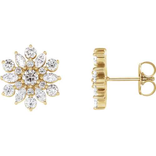 14K Gold 1CT Diamond Earrings