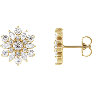 14K Gold 1CT Diamond Earrings