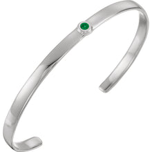 Load image into Gallery viewer, 14K  6&quot; Cuff Bracelet with 3mm Stone