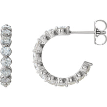 Load image into Gallery viewer, 14K White 1 3/8 CTW Diamond J-Hoop Earrings