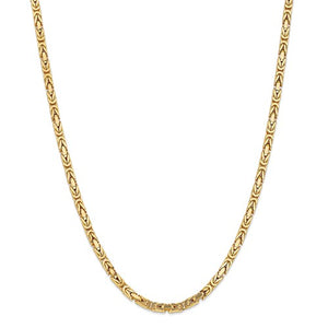 14K Gold/Sterling Silver Byzantine Chain