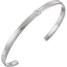 Load image into Gallery viewer, 14K  6&quot; Cuff Bracelet with 3mm Stone